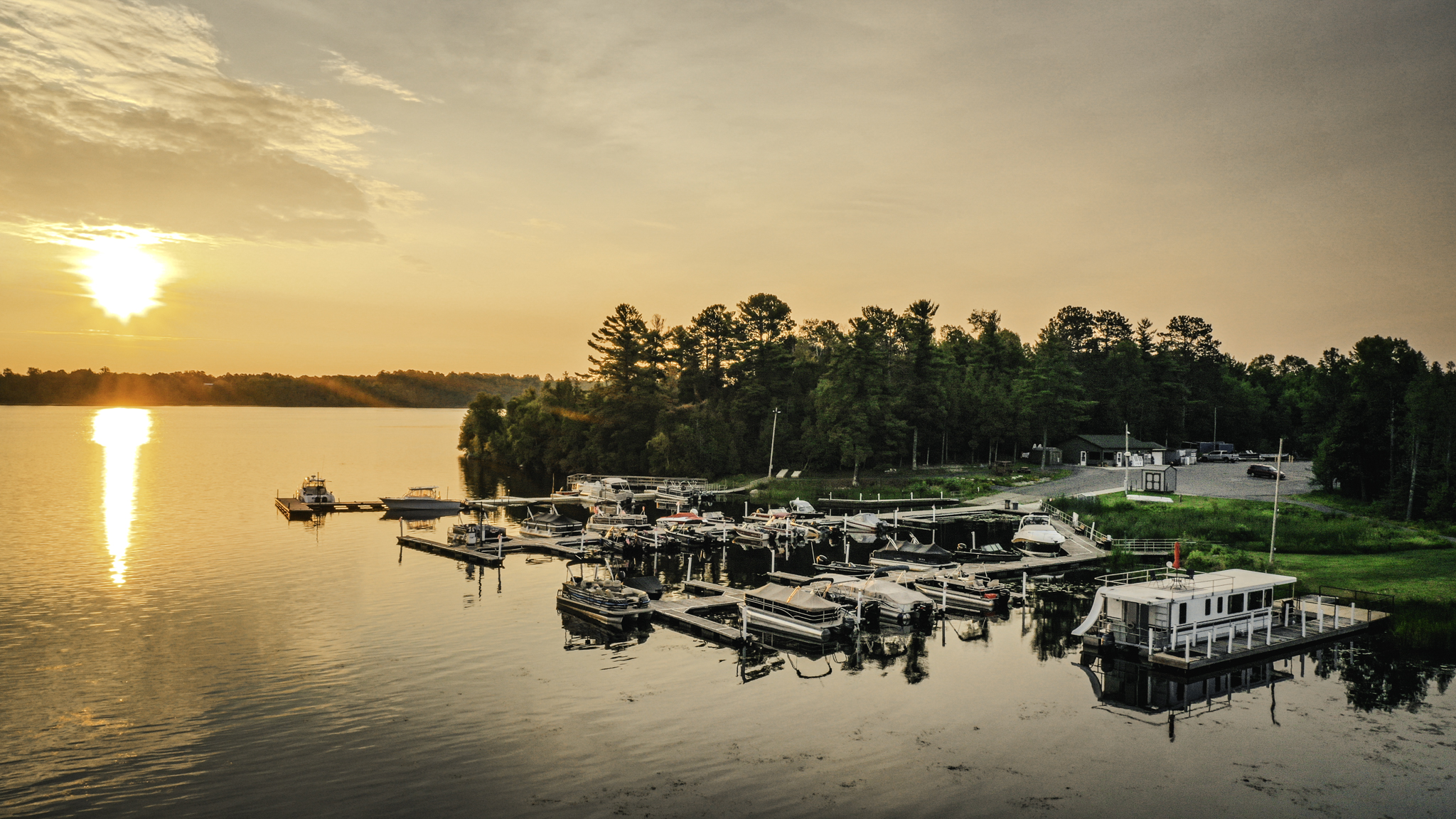 Fall fishing on Lake Vermilion with autumn colors near Fortune Bay Resort Casino