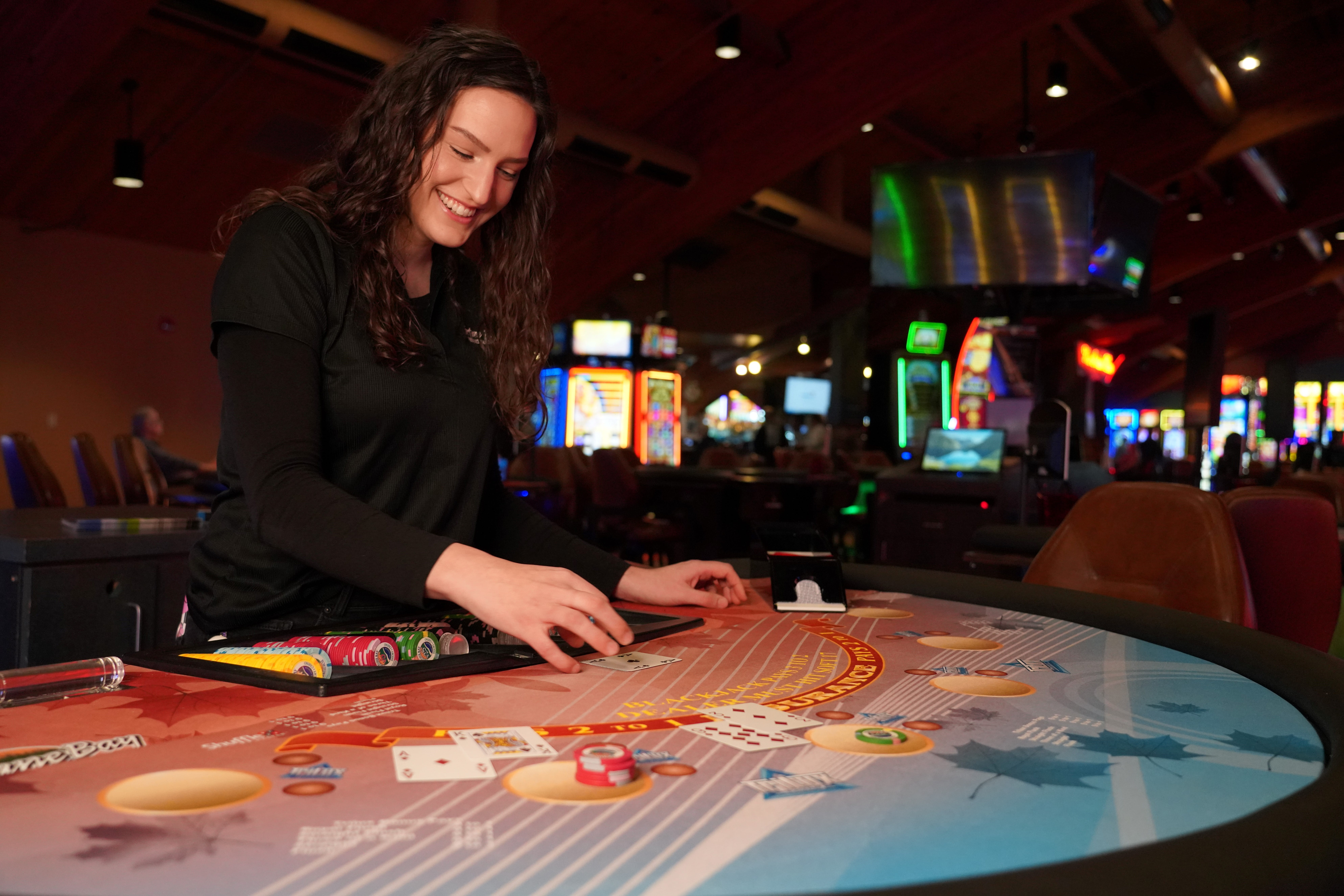 Guests enjoying the gaming floor at Fortune Bay Resort Casino on Lake Vermilion, Minnesota